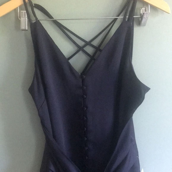 Adelyn Rae Viola tie slip dress. Navy button down. Strappy, midi. Size S.NWT - Picture 3 of 13